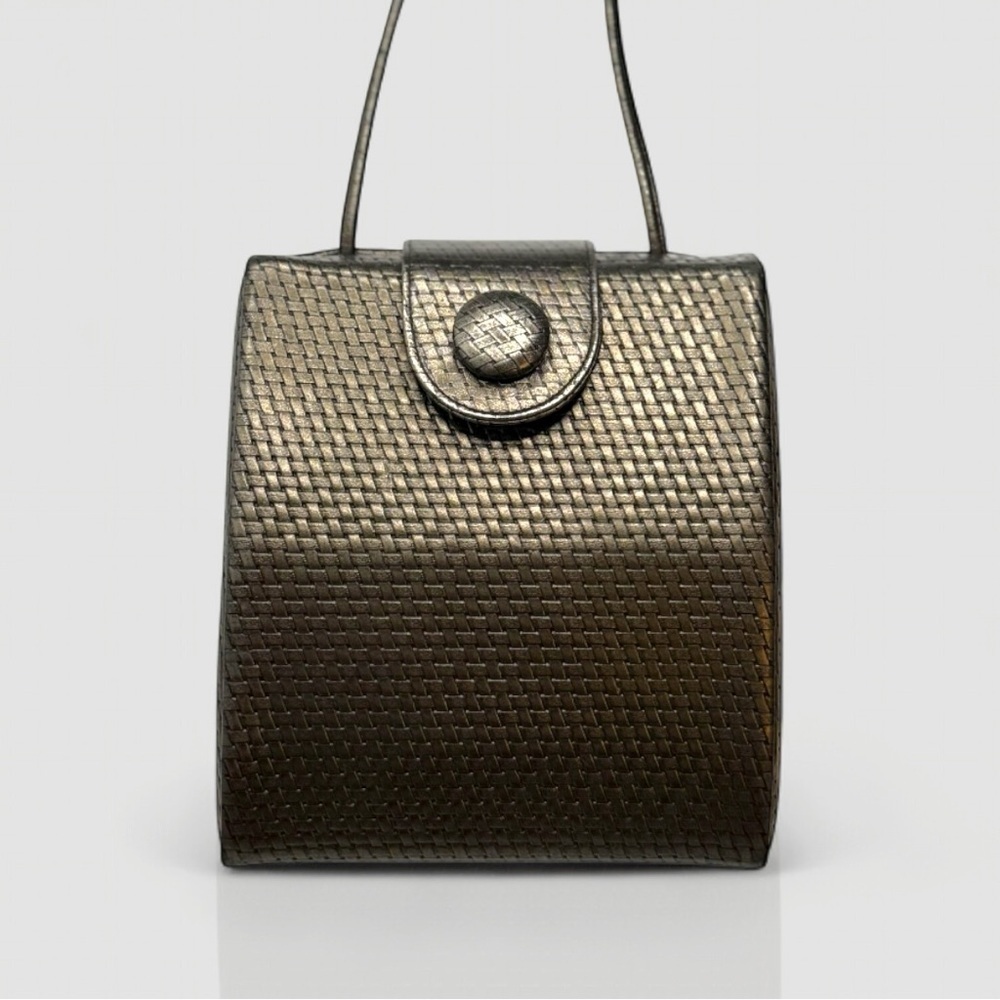 Vintage Ande Bronze Woven Evening Bag | 1960s Crossbody Purse